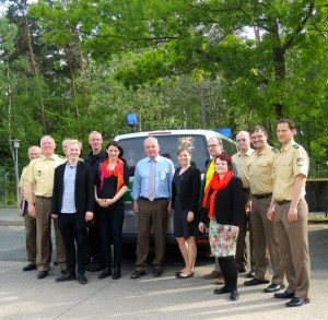 Grüne Abgeordnete zu Besuch beim Polizeipräsidenten Wolfgang Sommer und seinen Kollegen bei der Bereitschaftspolizei in Nürnberg
