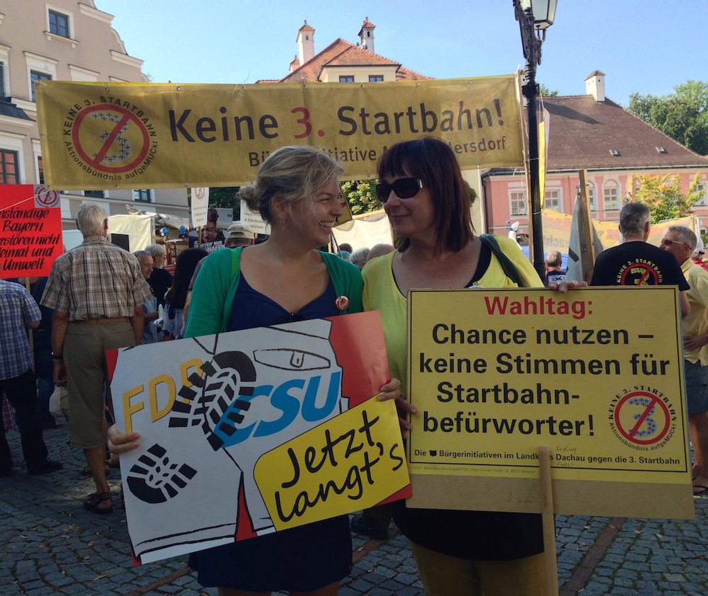 Katharina Schulze und Helga Stieglmeier kämpften gemeinsam gegen die Dritte Startbahn am Münchner Flughafen