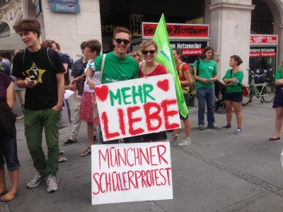 Katharina Schulze unterstützt den SchülerInnen Protest in München