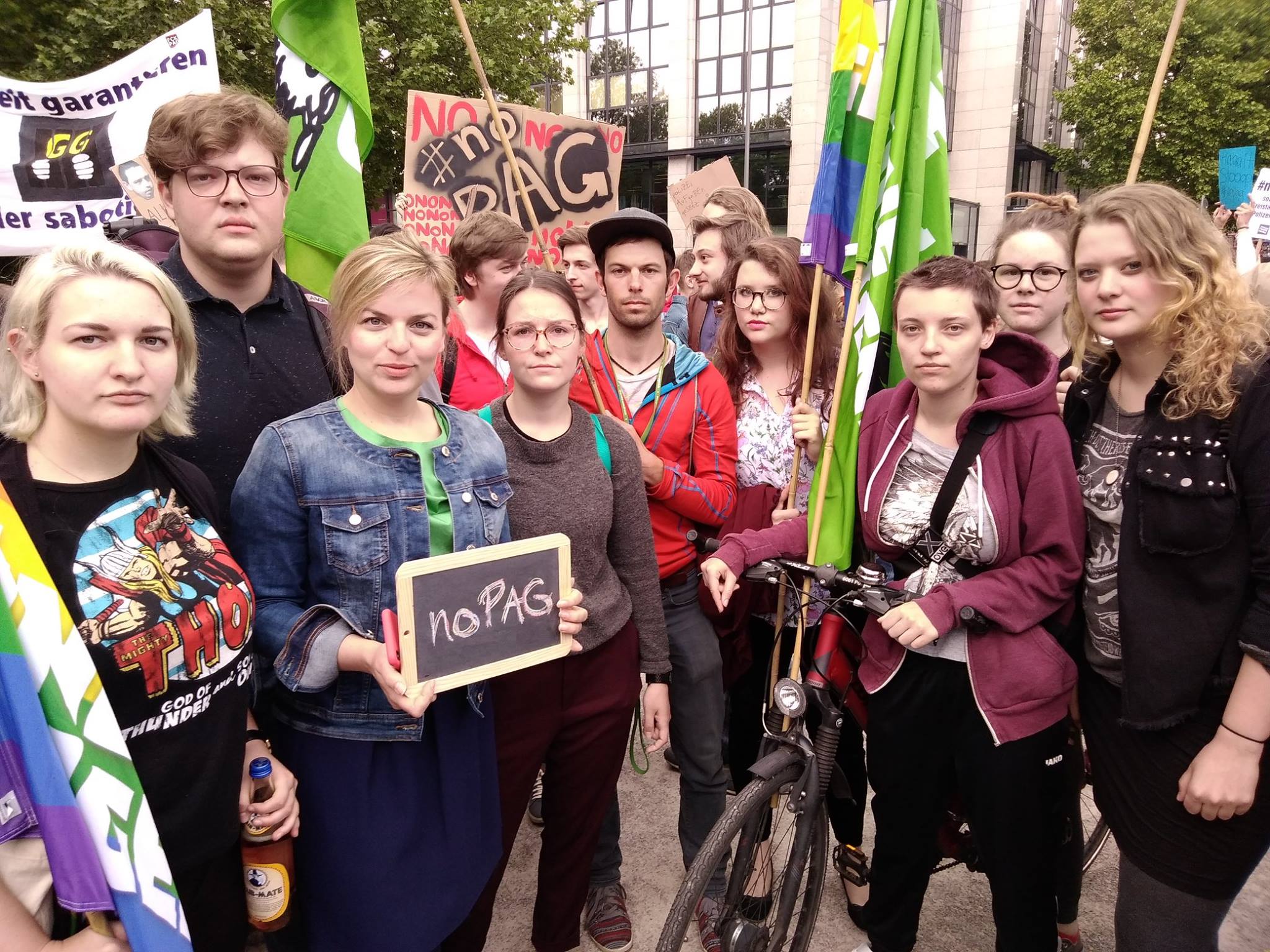 SchülerInnen und Studierende gingen in München gegen das PAG auf die Straße. Mit dabei: Katharina Schulze.